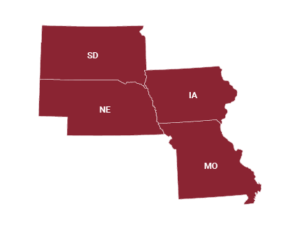 Territory Map - South Dakota, Nebraska, Illinois, Iowa